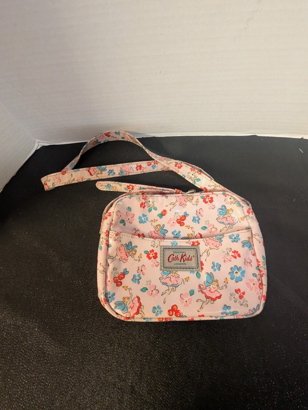 CATH KIDSTON Pink Fairy Sling Bag Crossbody Oilcloth Purse Zipper Closure